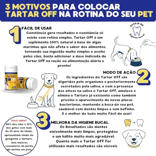 Tartar Off Fórmula Natural, Combate Tártaro e Mau Hálito, 40g, Zero Bafinho