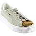 Puma Womens Suede Platform Gold Gold-Star White-Puma White Sneaker - 7