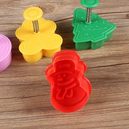 Finance Plan Big Promotion 4Pcs/Set Christmas Snowman Tree Bell Plunger Cutter Fondant Cake Press Mold - Thumbnail 3