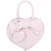 KUANG! Women's Bowknot Tote Purse Shoulder Bag Heart Crossbody Pu Leather Top Handle Handbag for Women