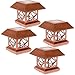 GreenLighting Summit Solar Post Cap Light for 4x4 Wood Posts 4 Pack (Brushed Copper)