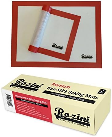 Rozini 2-pack Premium Non-Stick Silicone Baking Mats - 100% FDA Grade and BPA Free