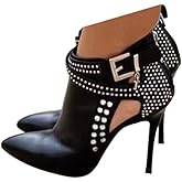 Ankle Boots for Women,Bare Legged Pointed Women's Boots, Rhinestone Booties Black Sexy Stiletto With High Heel