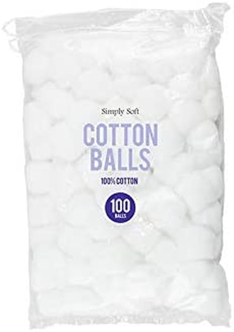 White Round Cotton Wool Balls (3cm) Pack of 100 - Soft Absorbent, Ideal for Makeup & Skincare