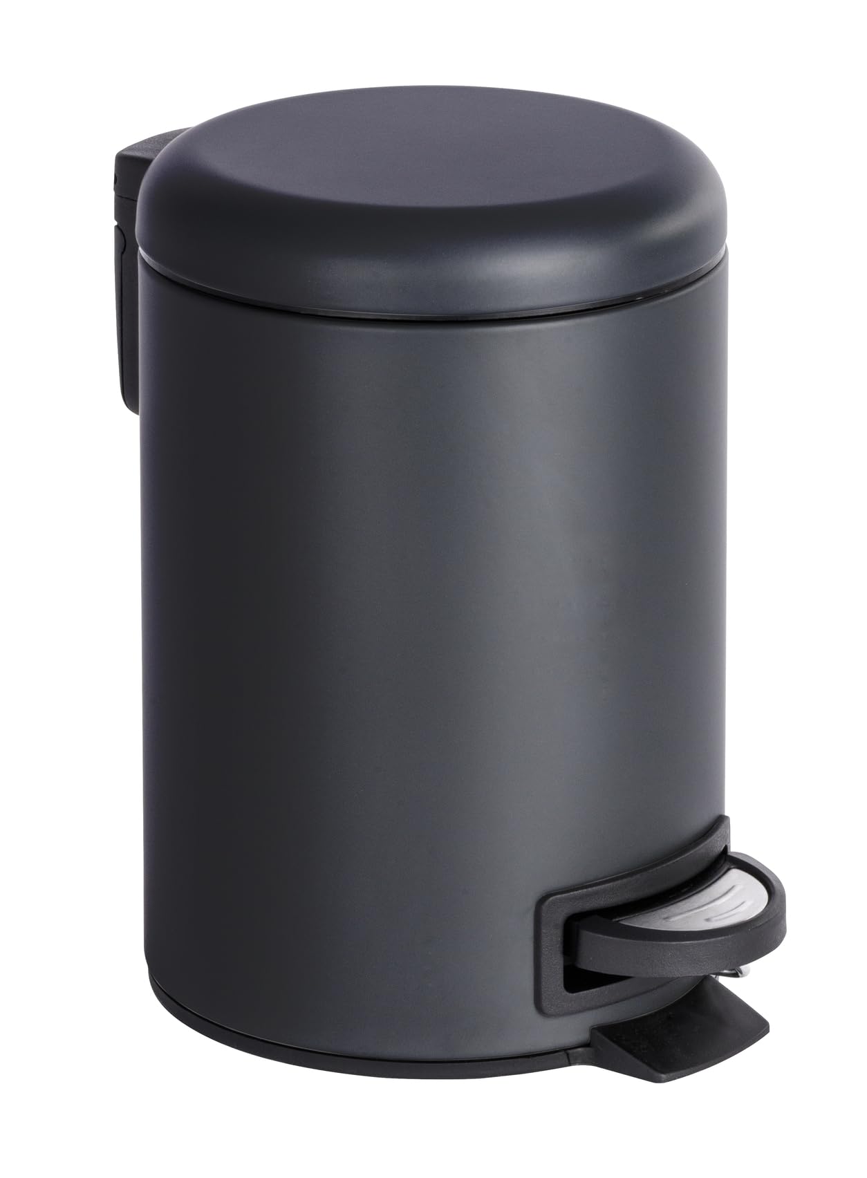 WENKO 22143100 Pedal bin Leman Black Capacity: 3 l, Steel, 17 x 25 x 22.5 cm, Black