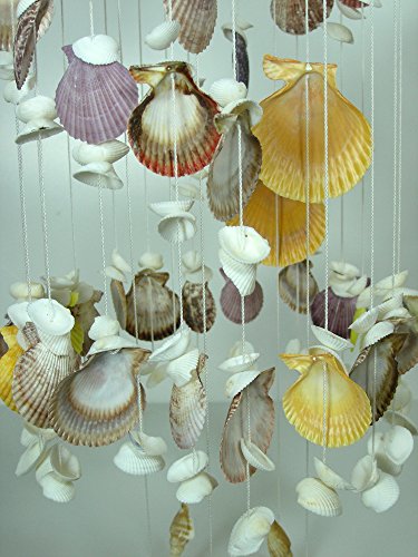 Sea-Shell-Mobile-Wind-Chime-Natural-Spiral-Shaped-Nautical-Beach-Decor-46H
