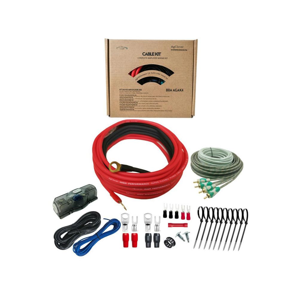 Photo 1 of 4 Gauge CCA Amplifier Installation Wiring Kit 1000W Power Handling Complete Amp Wire Kit for High-Performance Car Audio Systems, Delivers Clear Power to Subwoofers, Speakers, and Head Units