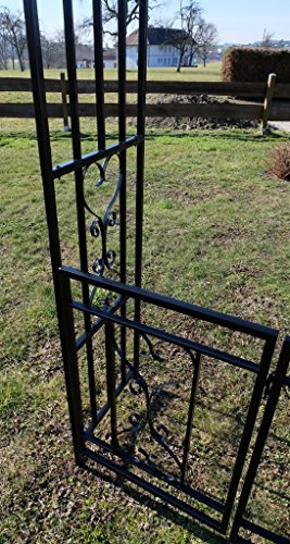 ALEOS. Eleganter XXL Rosenbogen Rankhilfe Pergola mit Tür Gartentür Gartentor aus Metall schwarz Modell 5044-G – Bild 8