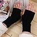 elegantstunning Fingerless Knitted Gloves with Thumb Hole Women Men Winter Fashion Solid Crochet