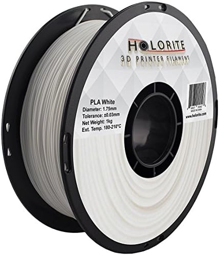 3D Filament - Premium 3D Printer PLA Filament, 1.75 mm Diameter, Dimensional Accuracy: +/- 0.03mm, 1 Kg (2.2 lbs) Spool, WHITE