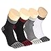 VWELL Toe Socks for Men Women Ankle Cotton Five Fingers Socks Low Cut Athletic Running Socks 4 Pairs Size 8-11