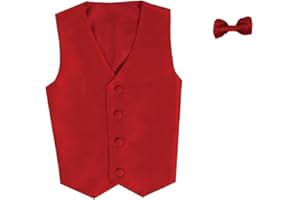LITO Vest and Clip On Bowtie set - Multiple Colors - Baby Infant Toddler Boys Tween Sizes