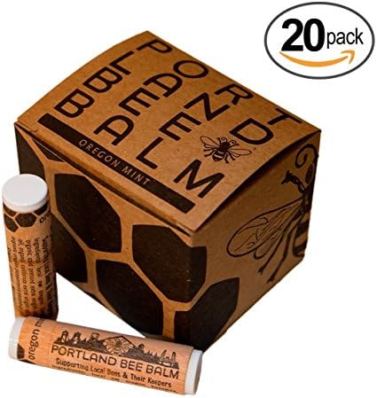 Portland Bee Balm, Beeswax Based Lip Balm - Oregon Mint, Pack of 20