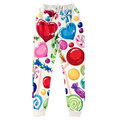 3D Joggers Pants Candy Gym Sweat Pants Men Women Hip Hop Harem Outfit Trousers L