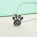 GemsChest 925 Sterling Silver Diamond Accent Black Plated Paw Print Pendant Necklace