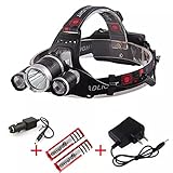 Topoint? 5000 Lumen High Power Led Headlamp Rechargeable 3CREE XM-L2 T6 Brightest Waterproof Head Flashlight Headlights Headtorch for Outdoor Camping Hiking Hunting Biking Running