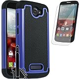 Alcatel OneTouch Fierce 2 / Pop Icon A564C, COVRWAREÂ® 3 in 1 Bundle - Armor Defender Series Protective Case [Free HD Film & Aluminum Sensitive Cap Stylus Pen] - Blue