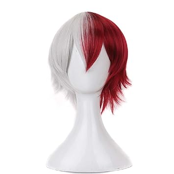 Amazon Com 11 8 Ombre Short Curly Boys Wigs With Bang Half Red