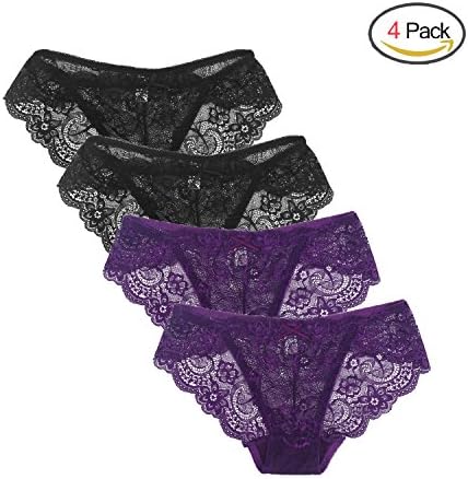 UINSTONE Womens Underwear 4 pcs Panty Lace Breathable