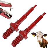 CYTGOUPER 2 PCS Ear Tag Nail,Universal Stainless Steel Ear Tag Pin,Compact and Lightweight Ear Tagger Tool for Cattle Sheep Pigs Sheep Cows Livestock Marker Tools(Red)