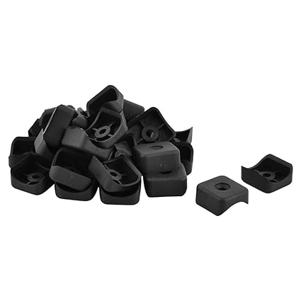 SLB Works Plastic Home Office Square Furniture Foot Leg Protector Cover Mat Pipe Tube Insert 30pcs Black