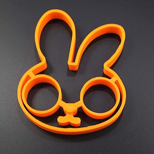 BingQing brand Perfect Egg Molds for Sunny Side up Eggs. Silicone Animal Shaped Breakfast Fried Egg Molds Maker Mold--rabbit