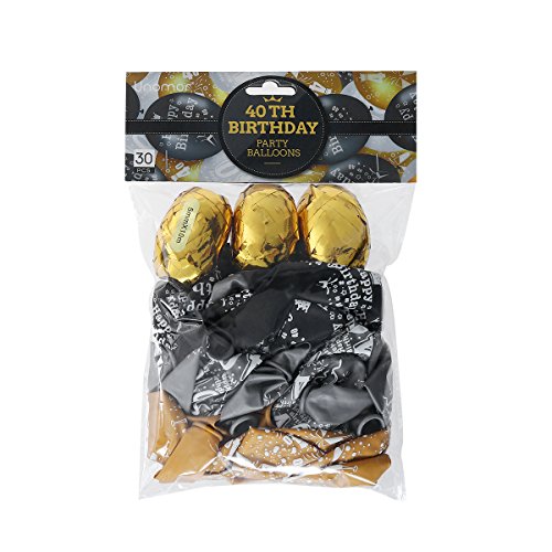 Unomor-40th-Birthday-Decorations-with-40th-Birthday-Balloons-in-Black-Silver-and-Gold-for-Birthday-Supplies30-Pack