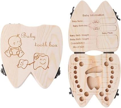 Amazon Crabitin ベビートゥースボックス 乳歯ケース 乳歯ボックス 乳歯保管ケース 乳歯入れ 木製 名前 抜けた日入れ かわいい 抜けた歯 赤ちゃん用 男の子 女の子 出産祝い 入園祝い プレゼント 乳歯ケース ベビー マタニティ 通販