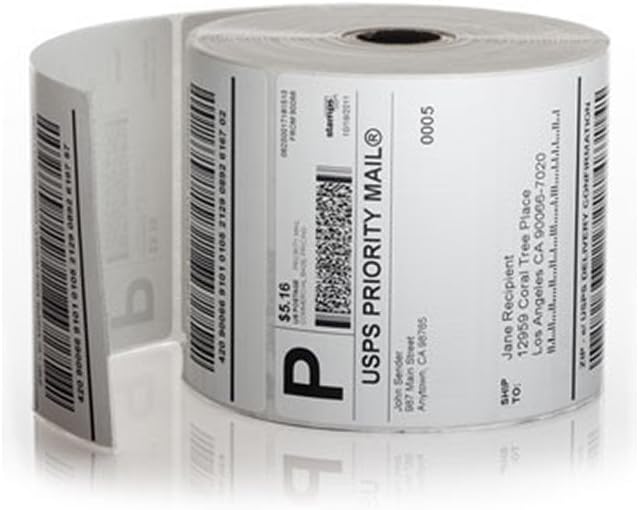 UPS WorldShip Direct Thermal Label - 4" x 6.25" Roll - Zebra Printer Compatible (1 Roll)