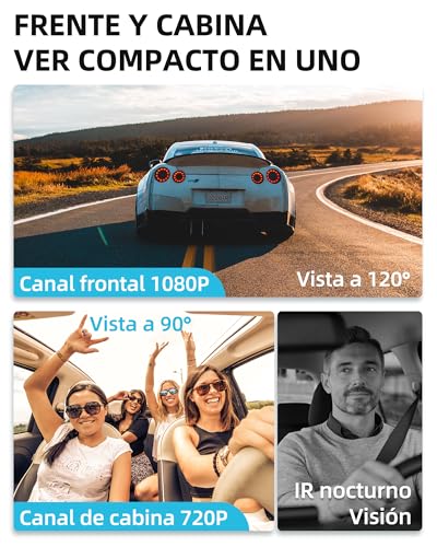 ADAS Dashcam Car Camera WiFi 4G Front and Interior, Remote Monitor, Live Video, Dual Dash Camera for Car 1080P with GPS, G-Sensor, Fuel Cut, SOS Key – JC261P