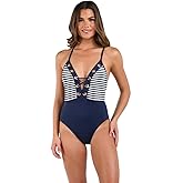 La Blanca Women's One Piece Swimsuit Plunge Tummy Control Bathing Suit