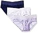 Warner's womens Blissful Benefits No Muffin With Lace 3 Pack Hipster Panties, Navy Ink/White/Lilac Petals Print, Medium US