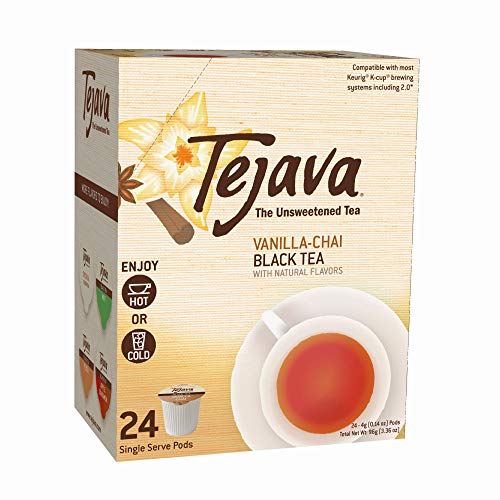 Tejava Unsweetened Black Tea with Natural Vanilla Chai Flavor Pods