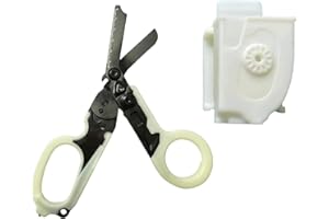 Elegital Trauma Shears Foldable,6 in 1 Stainless Steel Self-Luminous Emergency Response Scissors with 1pcs Luminous sheath for Outdoor Camping Tools