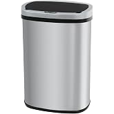 Kitchen Trash Can 13 Gallon Touchless Trash Bin with Lid,Stainless Steel | Automatic Motion Sensor Bathroom 50 Liter Trash Can ,Garbage Can Waterproof Garbage Bin Wastebasket for Toilet,Bedroom