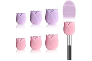 YZRYXHWL 6 Pack Makeup Brush Holder Size 3 Silicone Makeup Brush Travel Makeup Brush Cover Reusable Makeup Brush Protector Protective Brush Makeup Organizer Comes With Makeup Brush Cleaning Pad