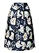 Persun Women Cute Cartoon Cat Print High Waist Skater Midi Skirt