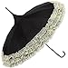 Outgeek Pagoda Umbrella Anti-Uv Parasol Sunproof Lace Trim with Hook Handle