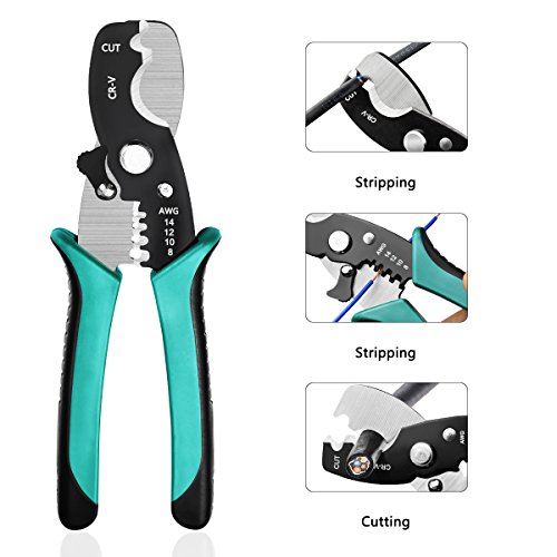 Wire Stripper 7 inch Precision Wire Stripper Professional Cable Cutter Cutting Pliers Tool for Industry 8-16 AWG