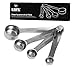 Durable Stainless Steel Measuring Spoons Set, Long Handles, 4-Piece, For Dry and Liquid Ingredients, Rust Proof, Engraved US Measurements, by KUFL (Kitchen Utensils For Life)