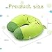 H HOMEWINS Travel Pillow for Kids,Cute Animal Neck Pillow for Boys Girls,Soft Neck Head Chin Support Pillow,Travel Accessories for Airplane, Car, Train,Recline(Frog)