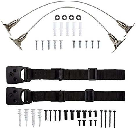 Romoq LifeStyle Furniture and TV Childproofing Anti Tip Straps | Adjustable Heavy Duty Child Proofing Metal Wall Anchor | Baby Safety
