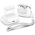Spigen Lock Fit M [EZ FIT] Locking Device Compatible with AirPods Pro Case (1st and 2nd Generation) with Lanyard [Installation Kit Included] Charging Case Not Included - White