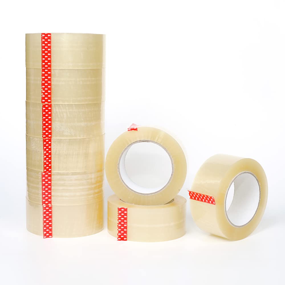 6 Rolls of Strong Sticky Carton Sealing Packing Parcels Packaging Clear Tape for Moving House, Cardboard Boxes, Office Use Multipurpose (48mm x 66M) by AKAR