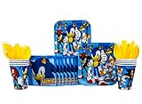 B-THERE Sonic The Hedgehog Party Pack Seats 8 - Napkins, Plates, Cups, Cutlery - Sonic The Hedgehog Party Supplies, Standard Party Pack