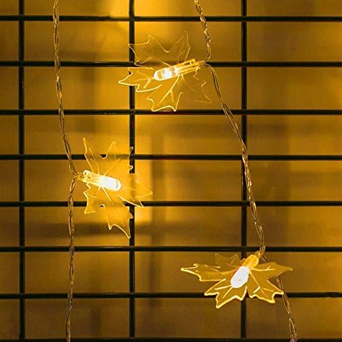 Battery Operated String Lights with Remote Control, Maple Leaf Fairy Lights with 8 Modes and Timer – Best Home, Thanksgiving and festival Decorations (Warm White Glow)