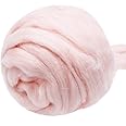 3.53oz Wool Roving White Felting Wool Needle Felting Wool Wool Felting Supplies, Pure Wool, Chunky Yarn, Spinning Wool Roving for Needle Felting Wet Felting DIY Hand Spinning (Meat Pink)