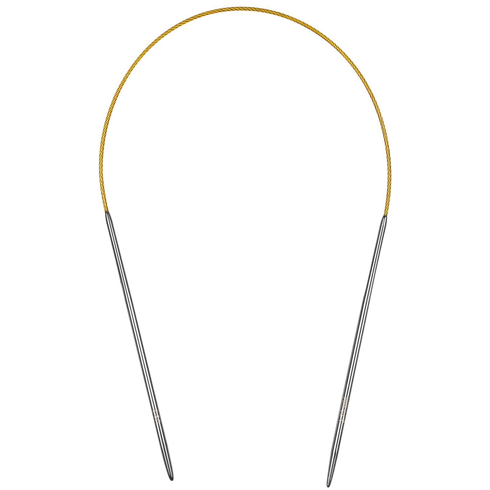 Aeelike 2.75mm Circular Knitting Needles 40cm, Short Round Knitting Needles with Flexible Cable, 2.75mm Metal Circular Needles for Knitting Socks Hats, Size US 2