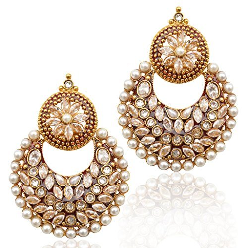 Adiva women s polki earring with alluring faux s and dazzling unc…