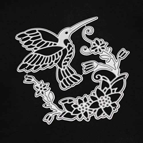 AkoMatial Cutting Dies,Bird Flower Design Embossing Cutting Dies Tool Stencil Template Mold Card Making Scrapbook Album Paper Card Craft,Metal